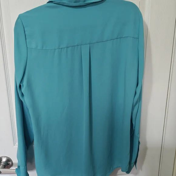 Express Turquoise Button-Down Shirt - Picture 2 of 3